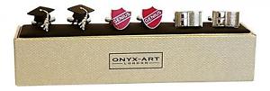 【送料無料】メンズアクセサリ—　3mensカフスリンクシマメノウロンドンセットonyx art london set of 3 graduation graduate mortar bo..