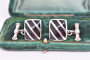 yzYANZT?@A[fRV}mEg224Be[WX^[OJtXNvintage sterling silver cufflinks with an art deco onyx inserts g224