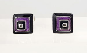 two tone enamel purple cufflinks by ian flaherty,mens accessories,mens cufflinksトーンイアンフラハティカフリンクスエナメルメンズアクセサリーメンズカフリンクス※...