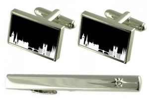 【送料無料】メンズアクセサリ—　タイクリップスカイラインエジンバラカフスボタンセットgift set tie clip skyline edinburgh cufflinks