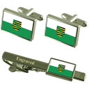 【送料無料】メンズアクセサリ— ザクセンカフスボタンタイクリップマッチングボックスセットfree state of saxony flag cuff...