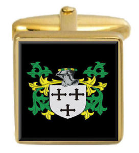 【送料無料】メンズアクセサリ— アイルランドカフスボタンボックスコートhiggins ireland family crest surname coat of arms gold cufflinks engraved box