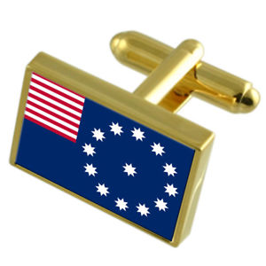 【送料無料】メンズアクセサリ— アメリカゴールドフラッグカフスボタンボックスeaston city usa gold flag cufflinks engraved box