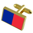 【送料無料】メンズアクセサリ- パリフランスゴールドフラッグカフスボタンボックスparis city france gold flag cufflinks engraved box