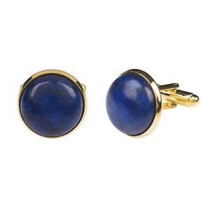 【送料無料】メンズアクセサリ—　mensカフスリンクmens dark navy blue cufflinks boxed gold lapis lazuli gemstone work wedding male