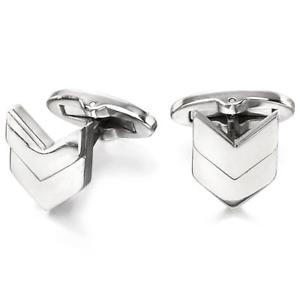 【送料無料】メンズアクセサリ—　フレッドベネットステンレススチールシェブロンメンズカフスボタンfred bennett stainless steel chevron mens cufflinks v528