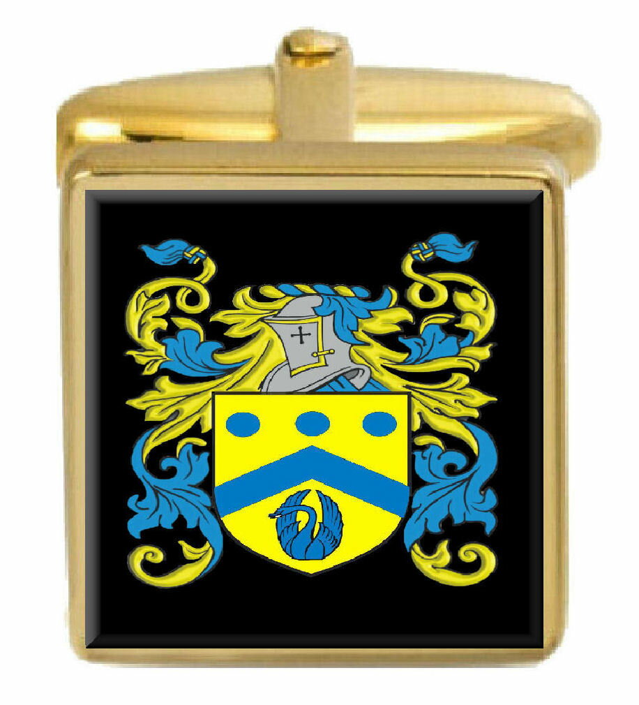 【送料無料】メンズアクセサリ— イングランドカフスボタンボックスコートhylton england family crest surname coa...