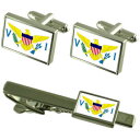 【送料無料】メンズアクセサリ— バージンカフスボタンタイクリップマッチングボックスセットvirgin islands flag cufflinks tie clip matching box gift set(4)