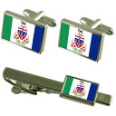 【送料無料】メンズアクセサリ— ユーコンカフスボタンタイクリップマッチングボックスセットyukon flag cufflinks tie clip ...