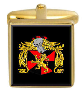 【送料無料】メンズアクセサリ—　スコットランドカフスボタンボックスコートmatthews scotland family crest surname coat of arms gold cufflinks engraved box