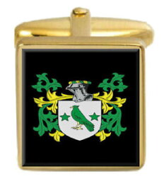 【送料無料】メンズアクセサリ—　シャプランドゴールドカフスリンクshapland england family crest surname coat of arms gold cufflinks engraved box