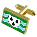 【送料無料】メンズアクセサリ—　ウースターシャーイングランドゴールドフラッグカフスボタンボックスworcestershire county england gold flag cufflinks engraved box