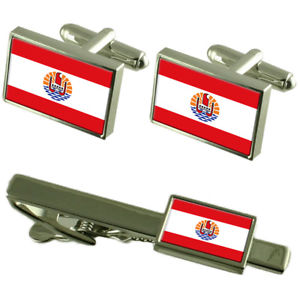 ̵ۥ󥺥—ե󥹥ݥͥեܥ󥿥åץޥå󥰥ܥååfrench polynesia flag cufflinks tie clip matching box gift set