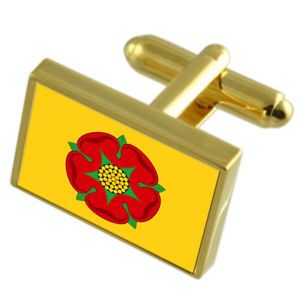 メンズアクセサリ—　ランカシャーフラグカフスリンクlancashire county england gold flag cufflinks engraved box