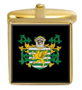 メンズアクセサリ—　ダウニングイングランドカフスボタンボックスコートdowning england family crest surname coat of arms gold cufflinks engraved box