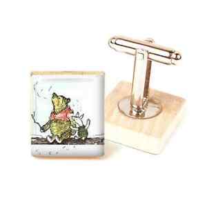 【送料無料】メンズアクセサリ—　プーカフスボタンプーカフスボタンメンズハンドメイドpooh and piglet cufflinks winnie the pooh cufflinks mens gift handmade in uk