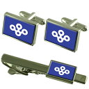 【送料無料】メンズアクセサリ—　フラグカフスリンクネクタイピン55mmセットflag osaka prefecture cufflinks box gift set matching tie clip 55mm