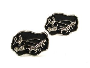 【送料無料】メンズアクセサリ—　シルバーブラックローマシャリオカフリンクス