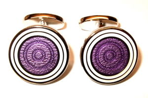 【送料無料】メンズアクセサリ— テッドベーカーカフスボタンシルバーパープルホワイトエナメルted baker cufflinks silver purple white enamel circles