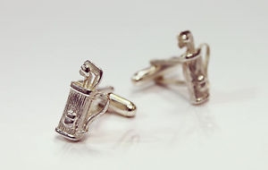 楽天hokushin【送料無料】メンズアクセサリ—　メンズカフリンクスゴルフバッグカフリンクスnovelty mens cufflinks golf bag silver hallmarked cufflinks