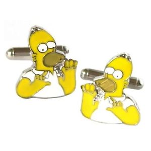 【送料無料】メンズアクセサリ—　プレゼンテーションボックスホーマーシンプソンカフスボタンカフリンクスhomer simpson cufflinks cuff links in presentation gift box