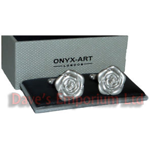 【送料無料】メンズアクセサリ— シマメノウカフスリンク マットflower swirl cufflinks by onyx art gift box...