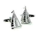 【送料無料】メンズアクセサリ—　フルセイルシルバーカフスボタン×ヨットyacht in full sail silver coloured cufflinks x2nc024