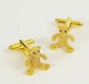 【送料無料】メンズアクセサリ- boxテディーベアカフスリンクcute golden teddy bear novelty cufflinks in box