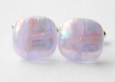 【送料無料】メンズアクセサリ— ダイクロイックガラスカフスボタンライラックパターンgenuine dichroic glass hand crafted cufflinks lilac pattern(4)