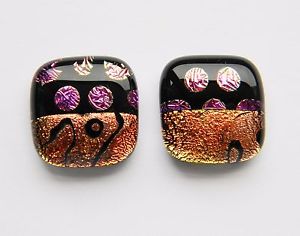 【送料無料】メンズアクセサリ—　ダイクロイックガラスカフスボタンパターン＃genuine dichroic glass ..