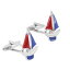 【送料無料】メンズアクセサリ—　カフスリンクヨットスポーツsailing boat yacht fishing cufflinks novelty blue red fun birthday sport gift uk