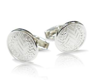 【送料無料】メンズアクセサリ— silver plain crest cufflink