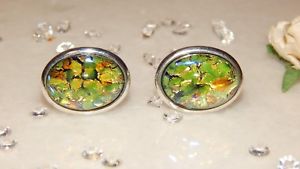 メンズアクセサリ—　カフスボタンオパールガラスフォーマルビジネスアクセサリsp cufflinks amp; green opal glass weddings formal business wear accessories