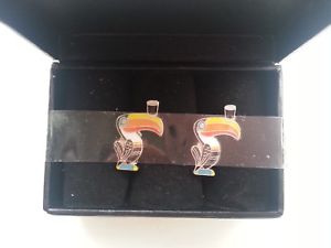 【送料無料】メンズアクセサリ—　ギネスエナメルボックスオオハシカフスボタンブランドguinness enamelled toucan cufflinks brand in box