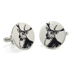 【送料無料】メンズアクセサリ—　プリントデザインカフリンクスstag print design cufflinks