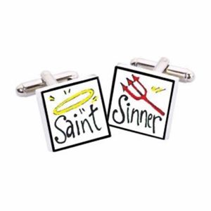 【送料無料】メンズアクセサリ— サンソニアスペンサーカフリンクスsaint sinner cufflinks by sonia spencer, gift boxed hand painted, rrp 20 【送料無料】メンズアクセサリ— サンソニアスペンサーカフリンクスsaint sinner cufflinks by sonia spencer, gift boxed hand painted, rrp 20