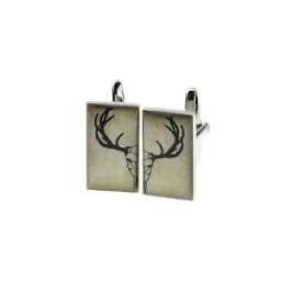 【送料無料】メンズアクセサリ—　クールヘッドボックス×カフリンクスcool split design stag head amp; horns cufflinks in a cufflink box x2bocr149