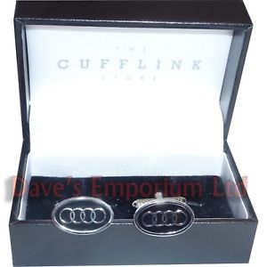 【送料無料】メンズアクセサリ—　アウディエンブレムカフスボタンボックスストアカードライバーロゴaudi badge cufflinks gift boxed the cufflink store car driver logo crest