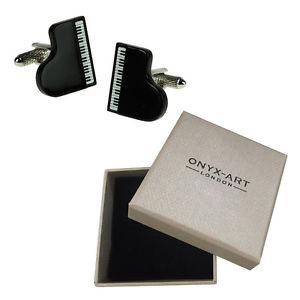 【送料無料】メンズアクセサリ—　メンズグランドピアノカフスボタンオニキスアートボックスオンmens grand piano musician cufflinks amp; gift box by onyx art