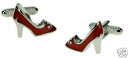 【送料無料】メンズアクセサリ— レディースレッドシューズカフスボタンカフリンクスladies red shoes with crystals cuf...