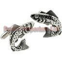 leaping trout cufflinks by onyx art gift boxed fish fishing fishermanオニキスアートボックストラウトカフリンクス※注意※NYからの配送になりますので2週間前後お時間をいただ...