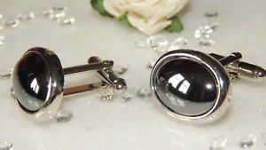 【送料無料】メンズアクセサリ— エッジカフリンクヘマタイトstunning smooth edge rp cuff links amp; 18 x 13mm hematite stonesformal wear