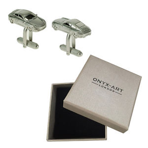 mens silver sports car racer cufflinks amp; gift box by onyx artメンズシルバースポーツカーレーサーカフスボタンオニキスアートボックスオン※注意※NYからの配送になりますので2週...