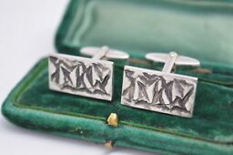 【送料無料】メンズアクセサリ—　ビンテージスターリングシルバーアールデコデザインカフリンクスvintage sterling silver cufflinks with an art deco design b457