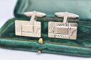 【送料無料】メンズアクセサリ— ビンテージスターリングシルバーアールデコデザインカフリンクスvintage sterling silver cufflinks with an art deco design g84(4)