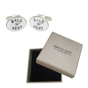 【送料無料】メンズアクセサリ—　メンズジョークカフスボタンオニキスアートボックスオンmens funny ba..