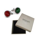 【送料無料】メンズアクセサリ—　メンズストップカフスボタンボックスオニキスアートインストターmens stop amp; go road sign cufflinks amp; gift box driving instructor by onyx art