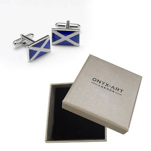 【送料無料】メンズアクセサリ—　メンズスコットランドスコットランドカフスボタンオニキスアートボックスオンmens scottish flag scotland cufflinks amp; gift box by onyx art(4)