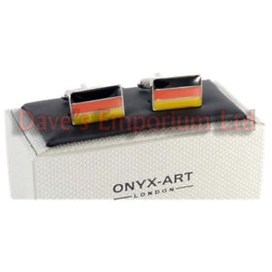 【送料無料】メンズアクセサリ—　シマメノウドイツフラグカフスリンク ドイツgerman flag cufflinks by onyx art gift boxed germany