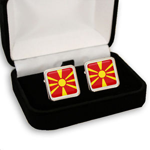 【送料無料】メンズアクセサリ— マケドニアマケドニアアームメンズカフスボタンボックスmacedonia macedonian flag amp; c...